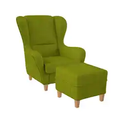 Netto Marken-Discount Supellex Sofia Ohrensessel mit Hocker Design Vienna Hellgrün? Angebot