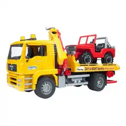 Netto Marken-Discount Bruder Bruder 02750 MAN TGA Abschlepp-LKW mit Geländewagen Angebot