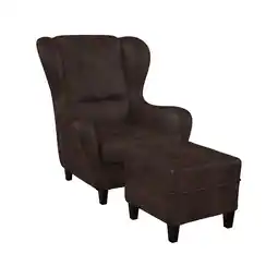 Netto Marken-Discount Supellex Sofia Ohrensessel mit Hocker Design Kunstleder Braun? Angebot