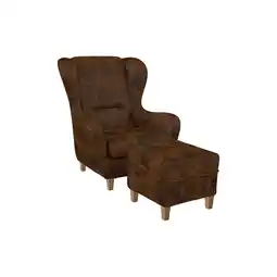 Netto Marken-Discount Supellex Sofia Ohrensessel mit Hocker Design Kunstleder Hellbraun? Angebot