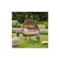 Netto Marken-Discount Polyrattan Hängesessel TWIN - Braun für 2 Personen Angebot