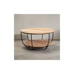 Netto Marken-Discount KADIMA DESIGN Industrial Couchtisch aus Akazienholz, schwarze Edelstahlbeine, handgefertigt Angebot