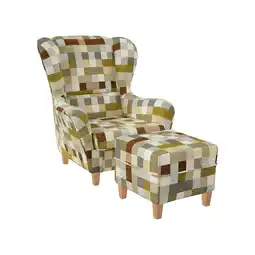 Netto Marken-Discount Supellex Sofia Ohrensessel mit Hocker Design kariert Beige-Ocker? Angebot