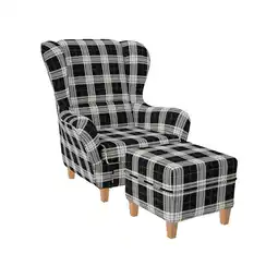 Netto Marken-Discount Supellex Sofia Ohrensessel mit Hocker Design Oxford kariert? Angebot