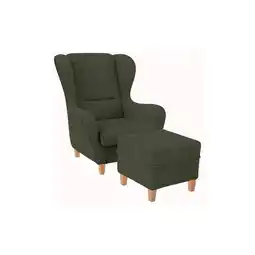 Netto Marken-Discount Supellex Sofia Ohrensessel mit Hocker Vienna Olivgrün? Angebot