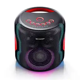 Netto Marken-Discount Sharp PS921BK Bluetooth Party Lautsprecher tragbar 130W mit 14h Akku, LED Beleuchtung & IPX5 Schutz Angebot