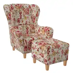 Netto Marken-Discount Supellex Sofia Ohrensessel mit Hocker Design Pfingstrose? Angebot