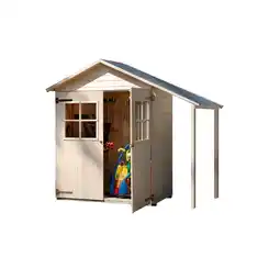 Netto Marken-Discount Weka Gerätehaus Typ 357 A naturbelassen, mit Anbau Angebot
