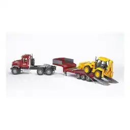 Netto Marken-Discount Bruder Bruder 02813 MACK Granite LKW , Tieflader und Bagger Angebot