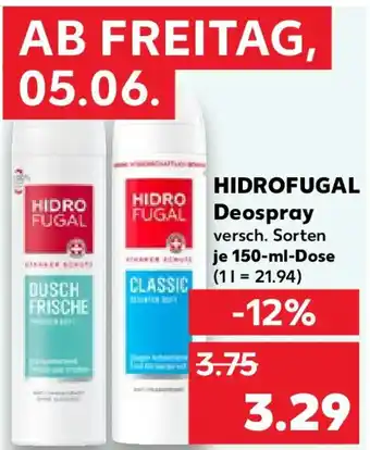 Kaufland HIDROFUGAL Deospray Angebot