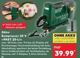 Kaufland PARKSIDE Akku- Kompressor 20 V PAKT 20-Li Angebot