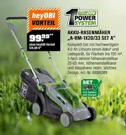 OBI LUX TOOLS AKKU-RASENMÄHER ,,A-RM-1X20/33 SET A" Angebot