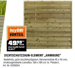 OBI SICHTSCHUTZZAUN-ELEMENT,,HAMBURG" Angebot