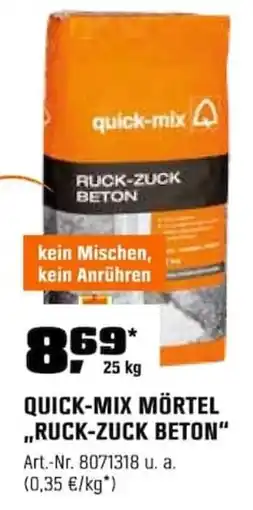 OBI QUICK-MIX MÖRTEL ,,RUCK-ZUCK BETON" Angebot
