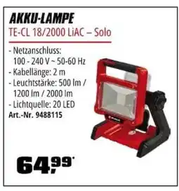 OBI Einhell AKKU-LAMPE TE-CL 18/2000 LIAC - Solo Angebot
