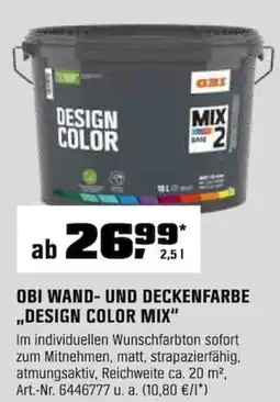 OBI OBI WAND- UND DECKENFARBE ,,DESIGN COLOR MIX" Angebot