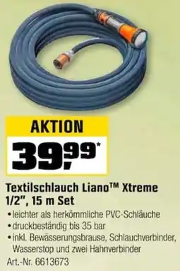 OBI Gardena Textilschlauch Liano™ Xtreme 1/2", 15 m Set Angebot
