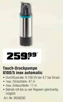 OBI Gardena Tauch-Druckpumpe 6100/5 inox automatic Angebot