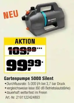 OBI Gardena Gartenpumpe 5000 Silent Angebot