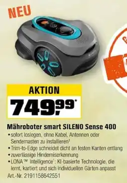 OBI Gardena Mähroboter smart SILENO Sense 400 Angebot