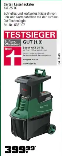 OBI Bosch Garten Leisehäcksler AXT 25 TC Angebot