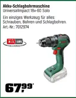 OBI Bosch Akku-Schlagbohrmaschine Universallmpact 18v-60 Solo Angebot