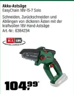 OBI Bosch Akku-Astsäge EasyChain 18V-15-7 Solo Angebot