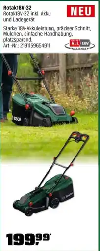 OBI Bosch Rotak18V-32 inkl. Akku und Ladegerät Angebot