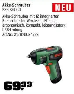 OBI Bosch Akku-Schrauber PSR SELECT Angebot