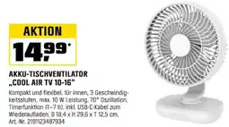 OBI AKKU-TISCHVENTILATOR ,,COOL AIR TV 10-16" Angebot