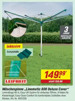 toom Baumarkt LEIFHEIT Wäschespinne,,Linomatic 600 Deluxe Cover" Angebot