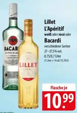 Famila Nord Ost Lillet L'Apéritif oder Bacardi Angebot