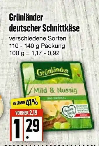 Edeka Frischemarkt Grünländer Deutscher Schnittkäse Angebot