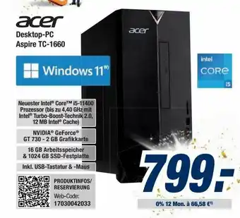 Expert Bening Acer Desktop-pc Aspire Tc-1660 Angebot