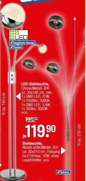 Möbelpiraten Led-stehleuchte Stehleuchte Angebot