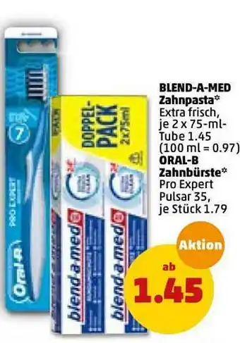 PENNY Blend-a-med Zahnpasta, Oral-b Zahnbürste Angebot