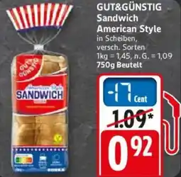 WEZ GUT&GÜNSTIG Sandwich American Style Angebot