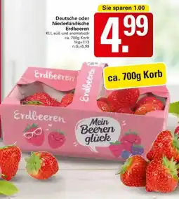 WEZ Deutsche oder Niederländische Erdbeeren Angebot