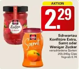 WEZ Schwartau Konfitüre Extra, Samt oder Weniger Zucker Angebot