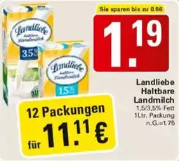 WEZ Landliebe Haltbare Landmilch Angebot