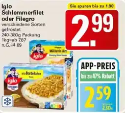 WEZ Iglo Schlemmerfilet oder Filegro Angebot