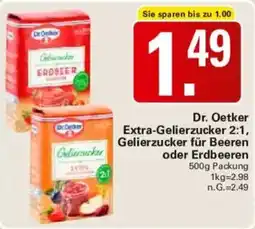 WEZ Dr. Oetker Extra-Gelierzucker 2:1, Gelierzucker für Beeren oder Erdbeeren Angebot