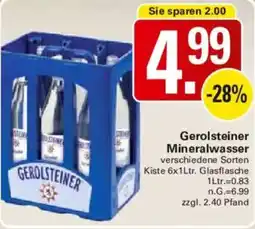 WEZ Gerolsteiner Mineralwasser Angebot