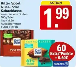 WEZ Ritter Sport Nuss- oder Kakaoklasse Angebot
