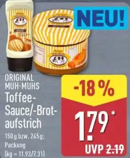 Aldi Nord ORIGINAL MUH-MUHS Toffee Sauce/-Brotaufstrich Angebot