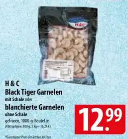 Famila Nord Ost H&C Black Tiger Garnelen oder blanchierte Garnelen Angebot