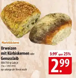 Famila Nord Ost Marktbäckerei Urweizen mit Kürbiskernen oder Genusslaib Angebot