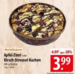 Famila Nord Ost Marktbäckerei Apfel-Zimt oder Kirsch-Streusel-Kuchen Angebot