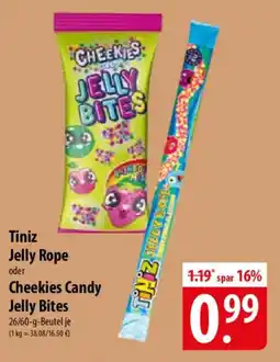 Famila Nord Ost Tiniz Jelly Rope oder Cheekies Candy Jelly Bites Angebot