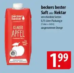 Famila Nord Ost beckers bester Saft oder Nektar Angebot